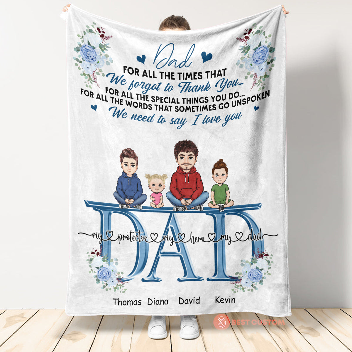 We Need To Say We Love You - Personalized Blanket - Gift For Father, Dad, Grandpa, Father's Day