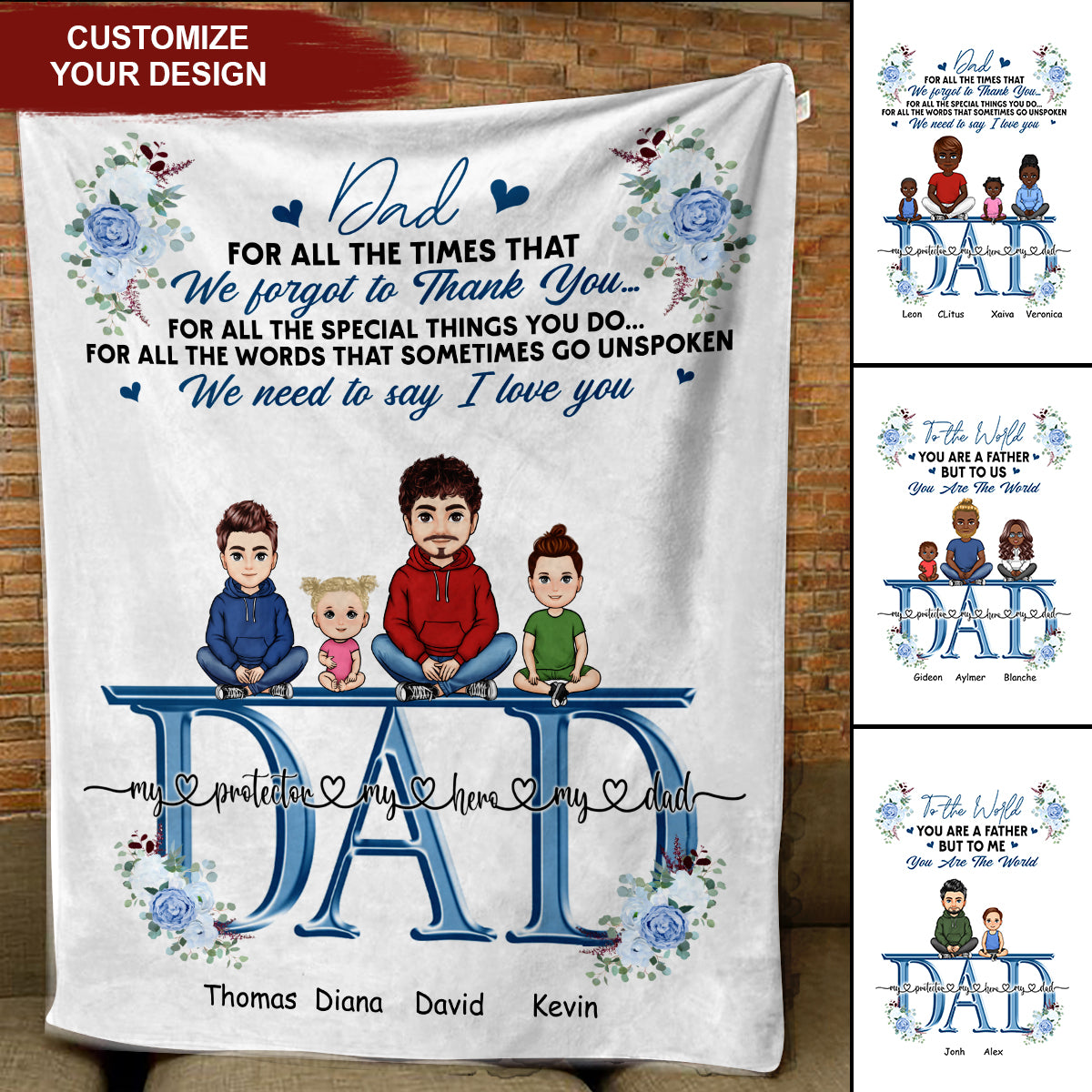 We Need To Say We Love You - Personalized Blanket - Gift For Father, Dad, Grandpa, Father's Day