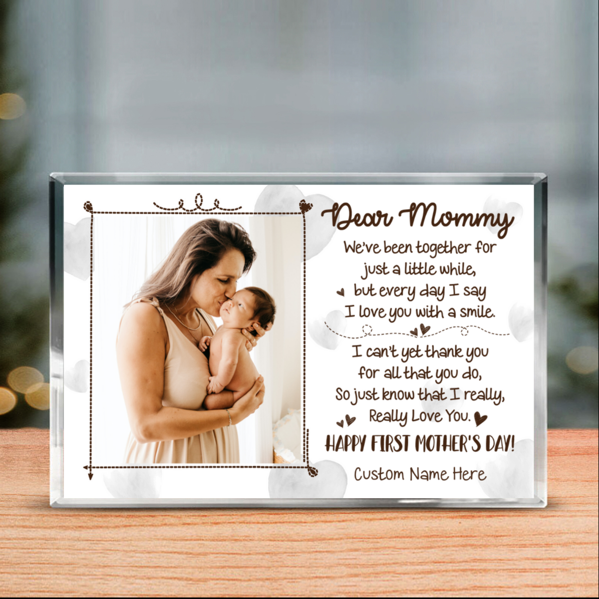 Happy First Mother s Day Custom Photo Acrylic Plaque, Mothers Day Gifts For First Time Mom, 1st Mothersday Gift, Dear Mommy From Baby Plaque