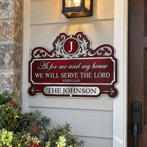 We'll Serve The Lord - Personalized Metal Sign