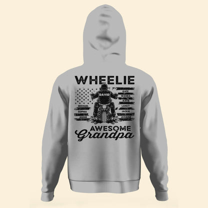 Wheelie Awesome Grandpa - Personalized Shirt - Birthday, Christmas, Grandparents' Day Gift For Grandpa, Papa