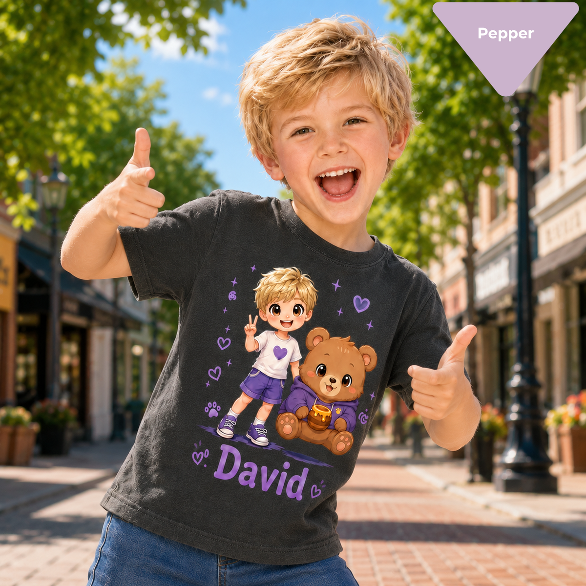 Custom Anime Kids T-Shirt with Pet, Personalized Photo Anime Shirt for Boys & Girls, Add Name, Cute Anime Character Gift for Kids