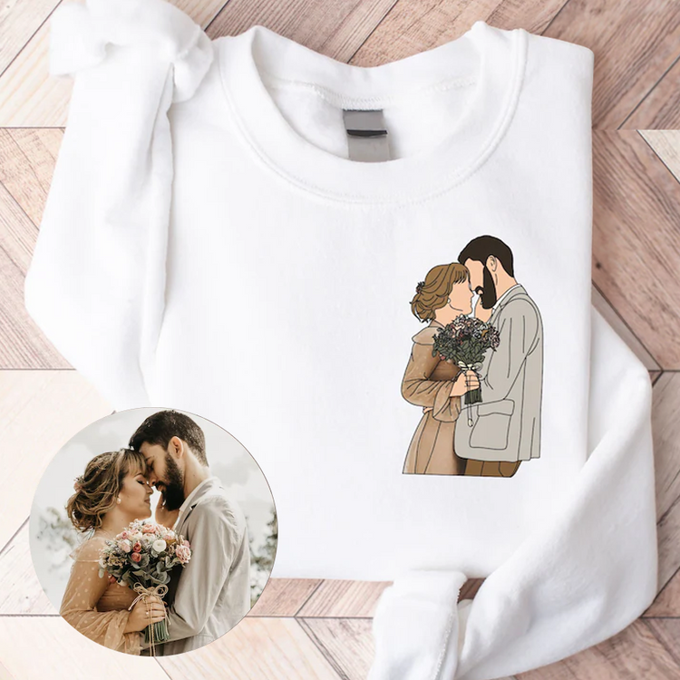 Couple Photo Portrait - Personalized Apparel - Gift For Couple