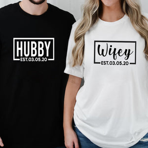 Wifey and Hubby Just Married - Personalized Apparel - Gift For Wife, Husband