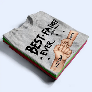 Best Dad Grandpa Ever Fist Bump - Personalized T-Shirt