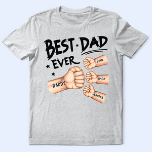 Best Dad Grandpa Ever Fist Bump - Personalized T-Shirt