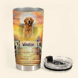 You Left Paw Prints On My Heart - Personalized Custom Dog Photo Tumbler