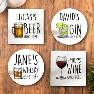 Your Drink Here - Personalized Ceramic Coaster