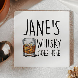 Your Drink Here - Personalized Ceramic Coaster