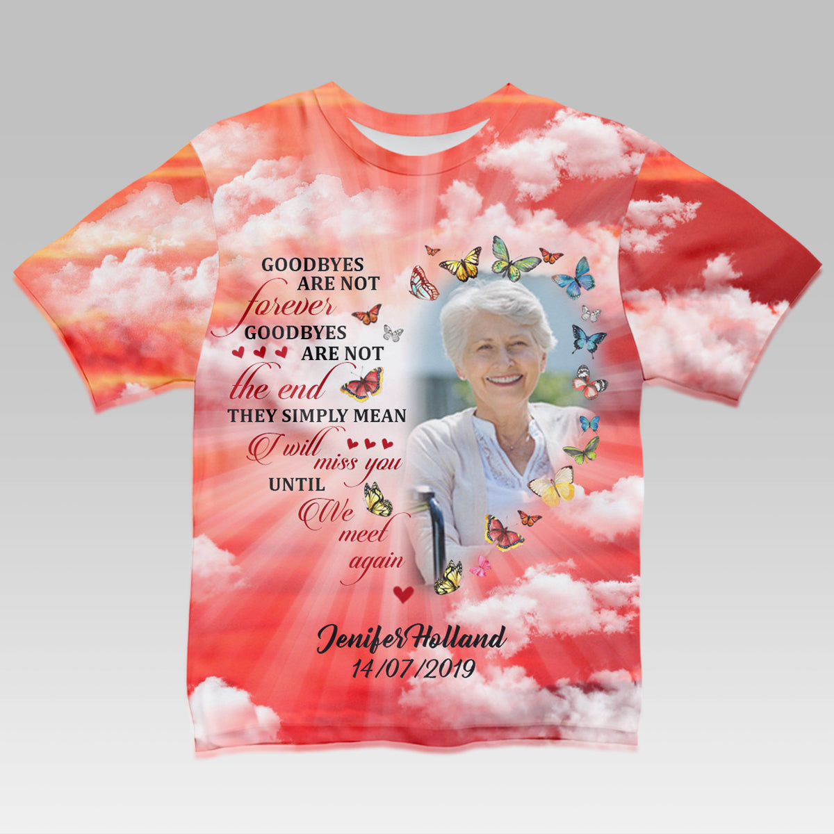 Your Wings Were Ready Personalized Photo 3D All Over Print Shirt Memorial