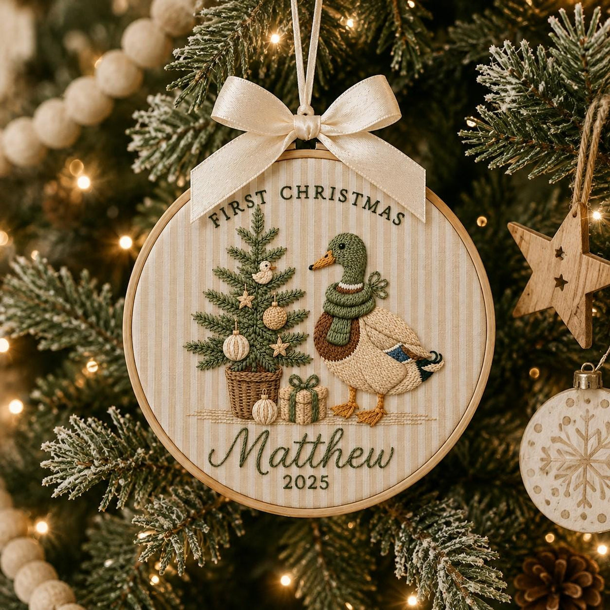 Personalized Mallard Duck Ornament, Embroidered Christmas Tree First Christmas Baby Name Hoop, Baby 1st Christmas Ornament, Baby Shower Gift a00e4940-8671-4f25-a030-e0f17b3c0a18-il_fullxfull.8379691698_1m9w.jpg