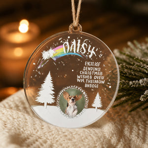 Rainbow Bridge Pet Memorial Christmas Ornament — Photo + Name - Personalized Transparent Acrylic Ornament a038475a-dbdf-4dd3-8f29-3c39287c575a.jpg