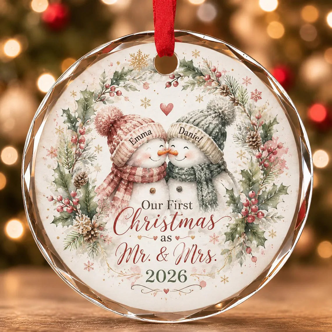 Personalized First Christmas Married Ornament, Newlywed Wedding Gift, Our 1st Christmas Mr & Mrs Keepsake a05a274a-bed7-4f7e-afa6-7b42a8282a9e-2.webp
