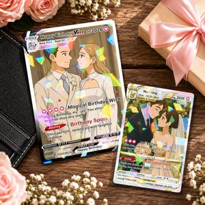 Personalized PKM Card, Custom Anime Photo Card for Couple, Wedding, Anniversary, Birthday, Christmas, Valentine s Gift for Him Her