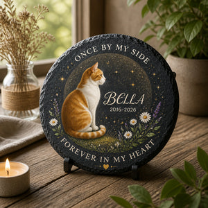 Cat Memorial Slate Stone – Once By My Side – Personalized Name & Years - Personalized Slate Memorial Stone a07f98a6-a321-439f-8e77-30a7bd0e83ff.jpg