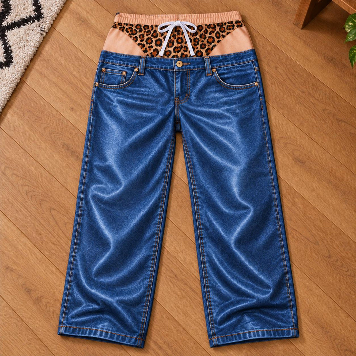 Funny Christmas Pajama Pants for Men, Fake Jeans Butt Print Lounge Pants, Candy Cane Underwear Novelty PJs, White Elephant Gag Gift a08c2330-7434-47b9-aae4-d5448a363e28-5.jpg