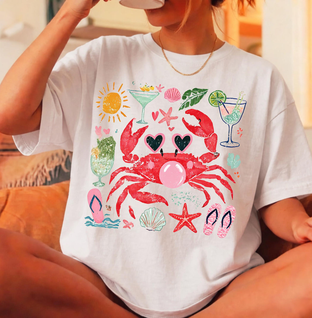 Comfort Colors Funny Crab Shirt, Crab Blowing Bubble Graphic Tee, Beach Vibes Nautical T-shirt, Summer Vacation Gift a093acf6-0bcc-46b6-9dc2-5718e98170b8-2.jpg