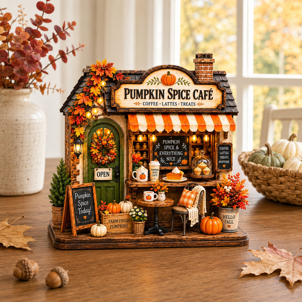 Personalized Autumn Coffee Shop Wooden Block, Custom Fall Café Shelf Decor, Rustic Harvest Village House, Cozy Thanksgiving Gift a0a86e76-71f1-4b21-a4bc-046c4c990c64-banner-1.png