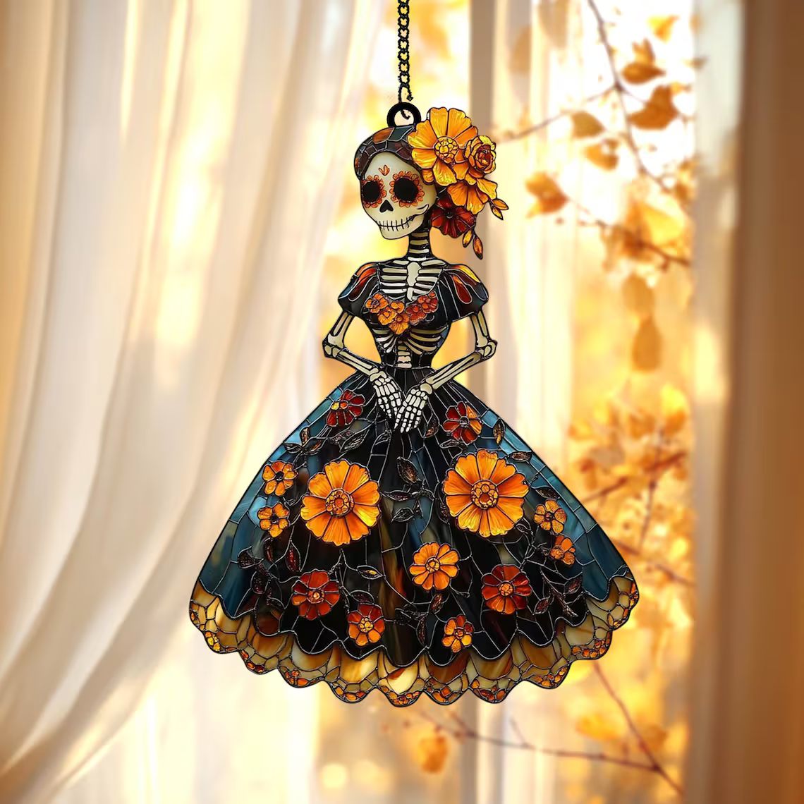 Day Of The Dead Suncatcher, Floral Skeleton Acrylic Window Hanging a0d457d0-70f9-4bd6-a608-a5b389fc0ad7-6_converted.png