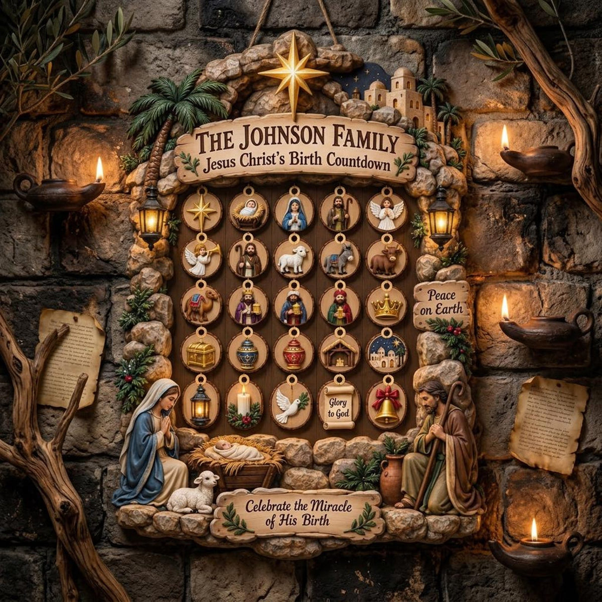 Personalized Nativity Advent Calendar: Custom Wood Christmas Countdown Sign with Hanging Ornaments a0ead709-d02d-4f8a-ae0c-a80dab4dac69-il_1588xN.8573775433_9ckb.jpg