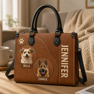 Custom Pet Portrait Leather Shoulder Bag – 2 Pets with Owner Name - Personalized Leather Shoulder Bag a0ecd57e-5d34-44bb-8b4b-de8b59ae6540.jpg