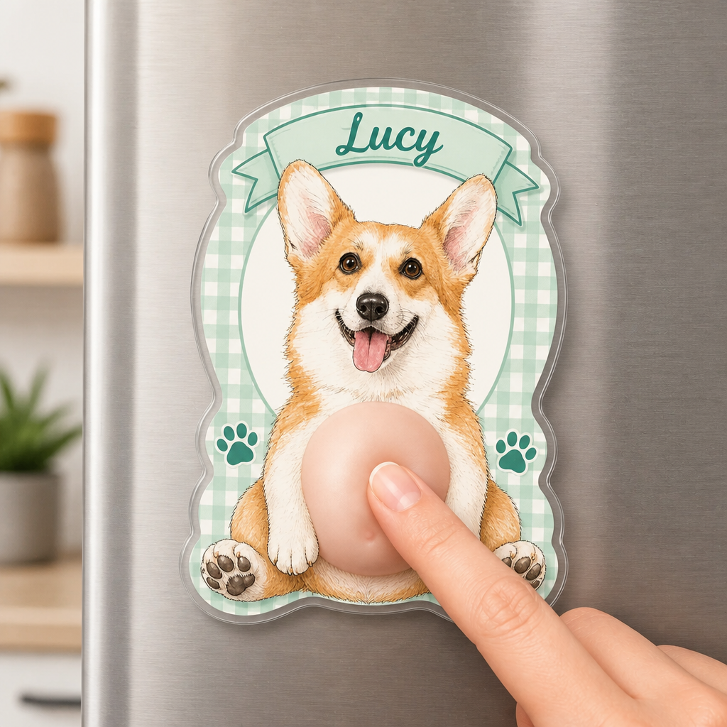 Personalized Corgi Fridge Magnet with Pet Name - Personalized Acrylic Refrigerator Magnet - Soft Rubber Belly a0ed0114-66d1-480e-9ed8-a8155f2ee91b.png