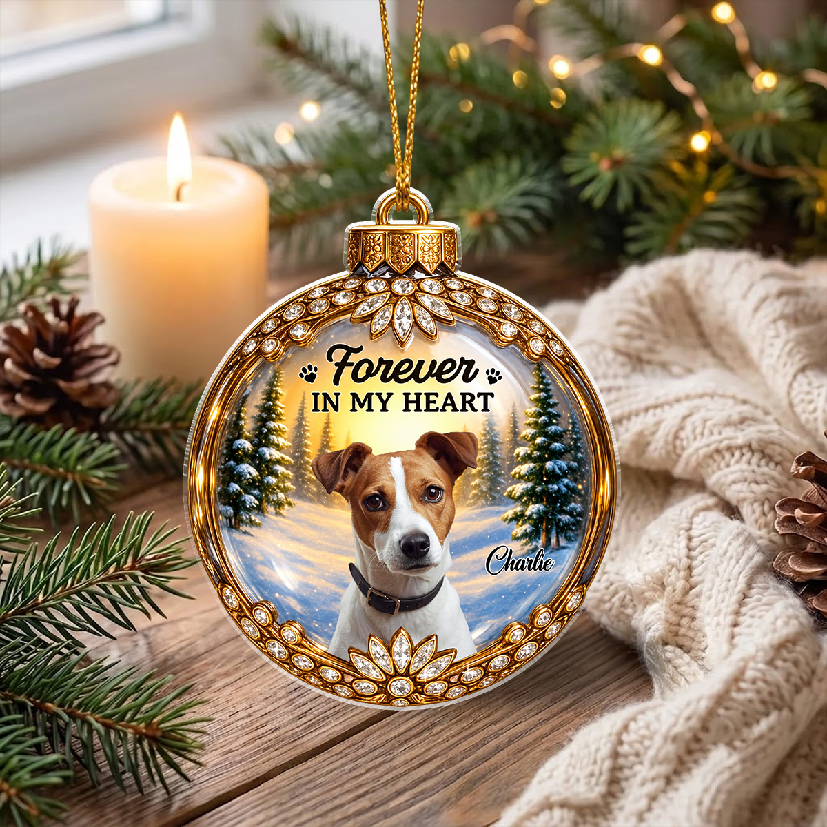 Custom Photo Memorial Christmas Forever In My Heart - Personalized Custom Shaped Acrylic Ornament a0fdaba6-0f9d-45f1-8358-bc9e25b4e729-4.png