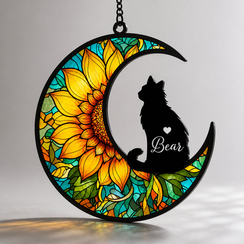 Custom Cat Name Stained-Glass Suncatcher – Moon & Irises - Personalized Suncatcher Ornament a106c906-e88d-4179-9a12-65c160a73e40.jpg