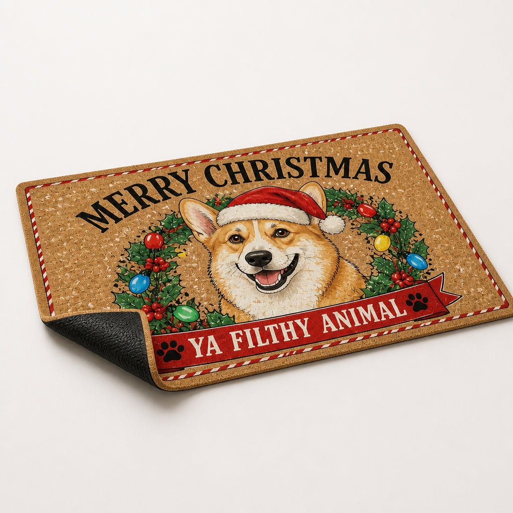 Corgi Merry Christmas Ya Filthy Animal Doormat - Personalized Doormat a13bcdb1-9c7e-4425-8508-9d279e9f0d58.jpg