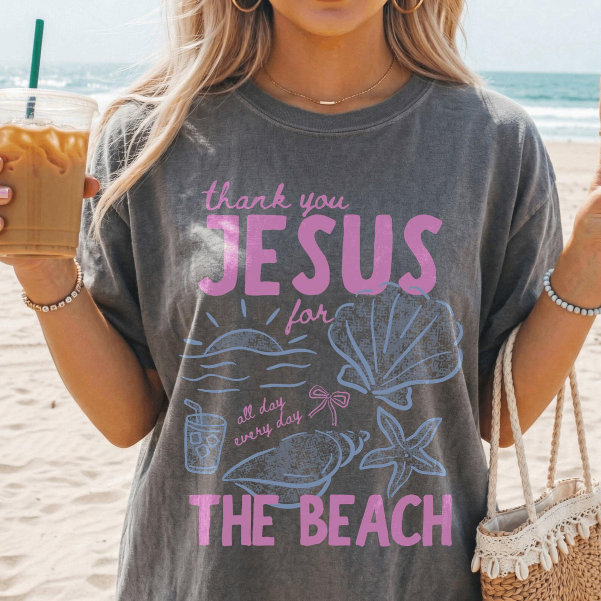 Thank you Jesus for the Beach T-Shirt, Comfort Colors Beach Vacation Graphic Tee, Summer Beach Trip Shirt a1572967-cd62-4e69-9ec4-b196c244be23-4.jpg
