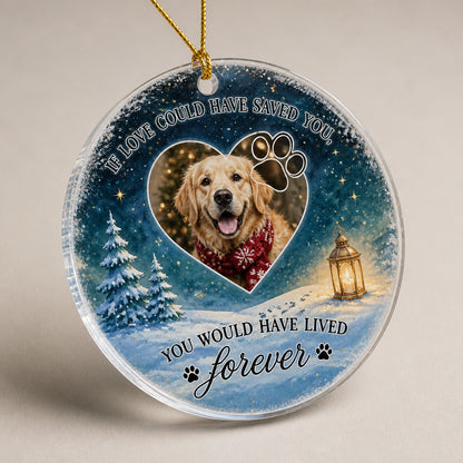 Pet Memorial Photo Ornament - If Love Could Have Saved You - Personalized Transparent Acrylic Ornament a176c4d4-0b00-49bd-beb1-321e1effc9de.jpg