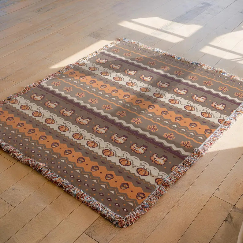 Stardew Fall Pixel Chickens Woven Throw Blanket | Pixel Pumpkins Home Decor | Autumn Fall Decoration | Tapestry Style | Housewarming Gift a19af21d-ba78-4fae-99eb-f953f28188aa-SDFDS-1-.webp