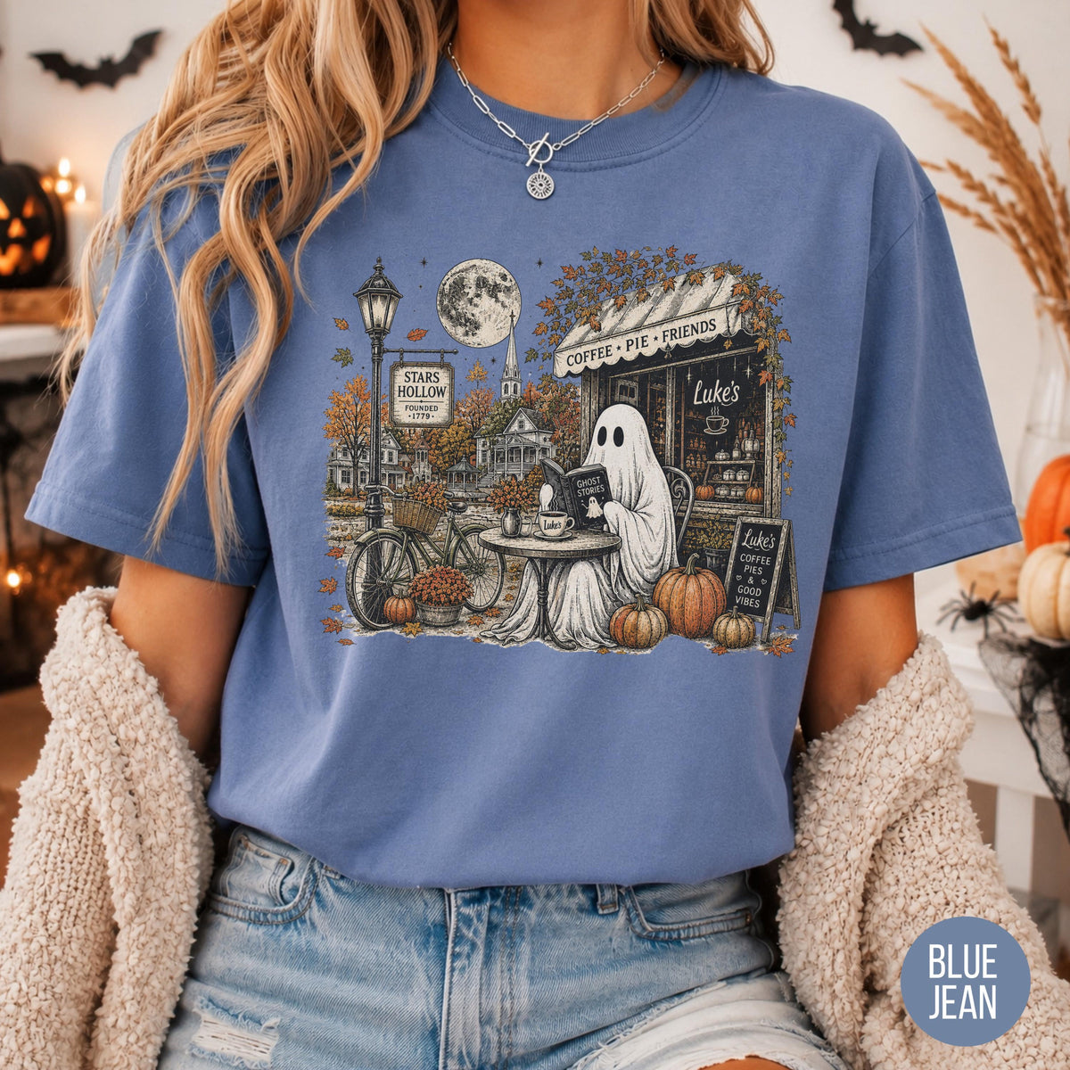 Stars Hollow Ghost Shirt, Fall Season Tee, Movie Inspired Comfort Colors Shirt, Autumn Coffee Lover Gift, Halloween Tee a19c2ddc-022f-4c6e-ac6b-e70dd8447aed-6.jpg