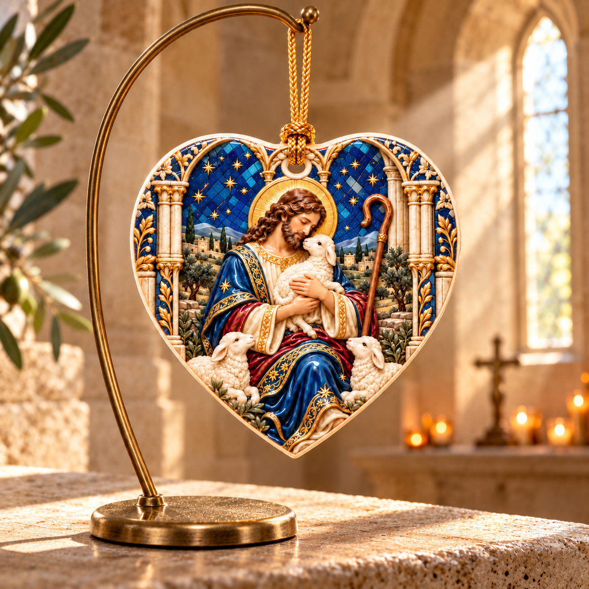 Jesus the Good Shepherd – Heart-Shaped 3D Ceramic Ornament | Cathedral-Inspired Sacred Décor & Christian Gift a1b8088d-3700-44d4-9a1d-49ab2bdbad9d-Tr-i-tim-Good-Shepherd-gi-a-nh-nguy-n-4.png