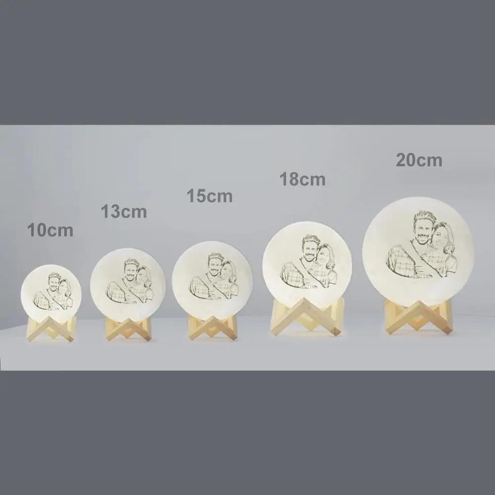 Custom Photo Moon Lamp Name 3d Light Christmas Gift Engraved Moon Lamp - Touch Two Colors 10cm-20cm Christmas Family Gift Couple Gift Valentine's Day Gift