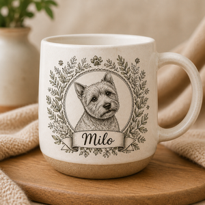 Vintage Botanical Pet Cameo Pottery Mug — Photo-to-Sketch + Name - Personalized Pottery Mug a1d46f25-ae19-4a56-b48e-acf51f2b0e65.png