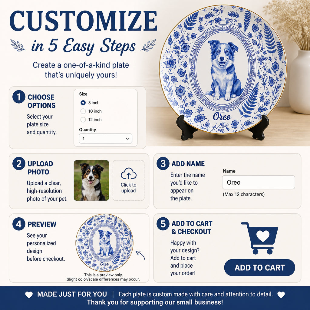 Custom Delft Blue Pet Portrait Plate - Personalized Personalized Ceramic Plate a200ea27-0f2b-4a02-9a84-0adfe3b146fe.jpg