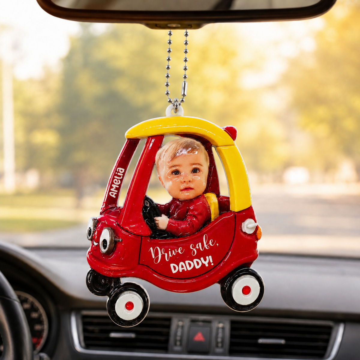 Personalized Kids Photo Real 3D Raised Ornament For Dad, Custom Drive Safe Daddy Car Ornament, Father's Day Gift, Drive Safe Gift For Grandpa a2113cc8-cd5c-487d-be81-9db0d5348660-banner-1.png