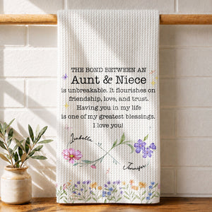 The Bond Between An Aunt & Niece, Personalized Kitchen Towel, Gift For Aunt a21e0559-eceb-4136-87e2-9cff70f314ba-banenr-1.jpg