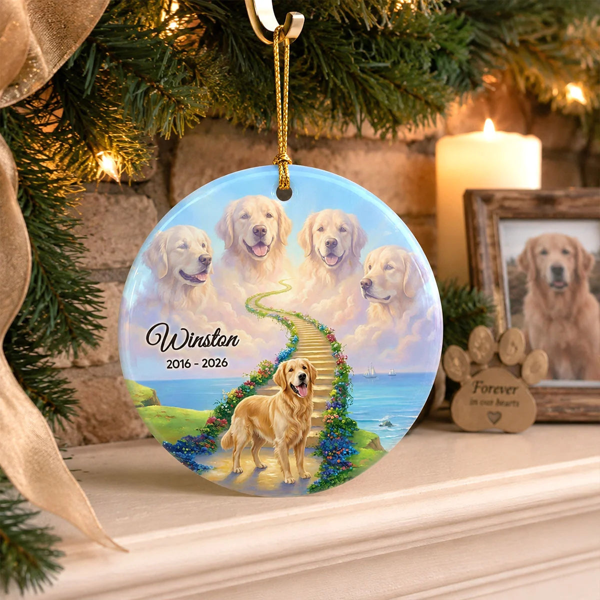 Personalized Dog Memorial Ornament, Custom Golden Retriever Loss Gift, Rainbow Bridge Dog Remembrance Gift, Pet Bereavement Keepsake, Pass Away Dog Ceramic Ornament a226d49c-e591-4163-a7f1-3ce1bfb12285-INsX9HhDvQ__pod220260813736_web-6.webp