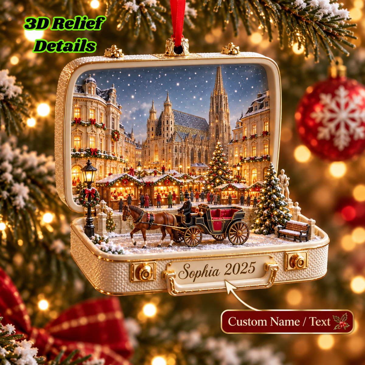 Personalized Vienna 3D Suitcase Ornament – Custom Name & Year Austria Christmas Keepsake for Vienna Lovers & Travelers a2409b75-f2eb-4354-8eac-8929751e6035-mockup-annotated-1789442362793.png