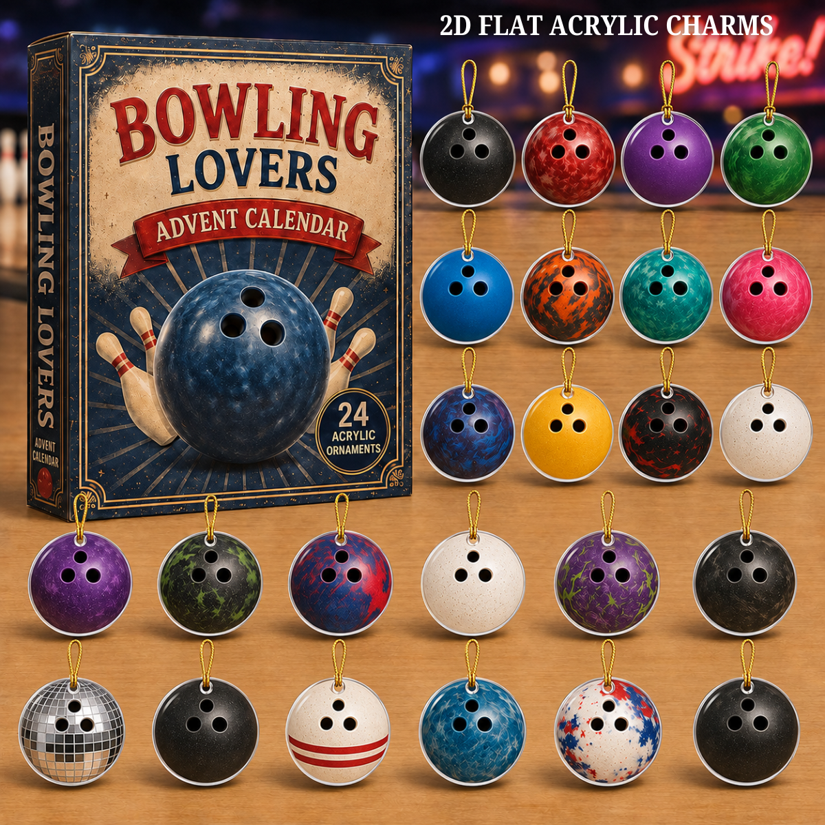 Bowling Balls Advent Calendar 2026 - 24-Day Festive Countdown, Acrylic Charms Blind Box - Gift For Bowling Lovers a24f5320-22fb-4bad-b781-9b5a3ee53317-bowling-text.png