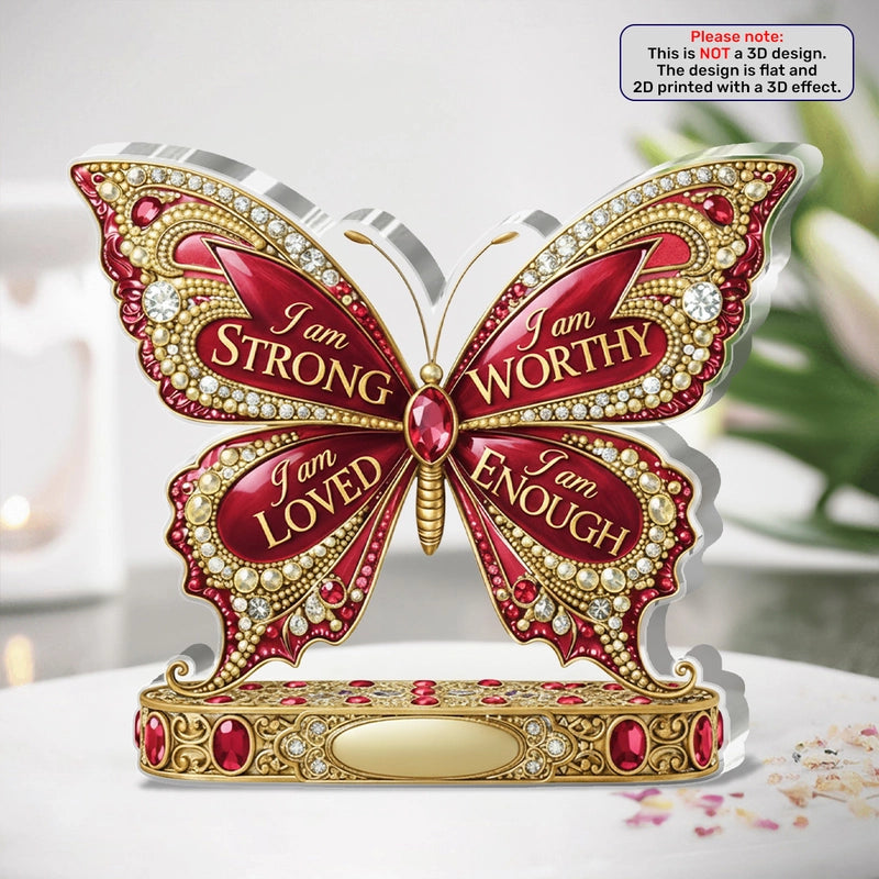 I Am Strong - Christian Gifts for Girls Personalized Custom Shaped Acrylic Plaque