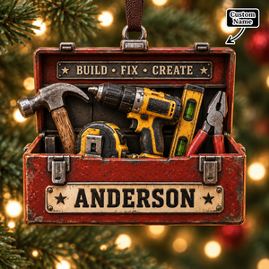 Personalized Carpenter Tools & Drill Red Toolbox Ornament - Custom Name Keepsake Gift a27a287f-1ae6-419f-bef6-05bc59d53e8a-mockup-annotated-1790150372431.png