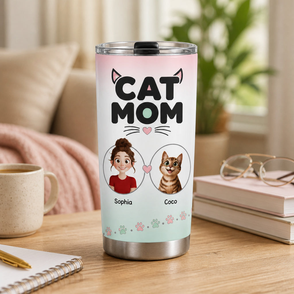 Cat Mom Personalized Photo Portrait Tumbler - Personalized Tumbler a2a1db51-960c-410f-a32c-98df06e7990a.jpg