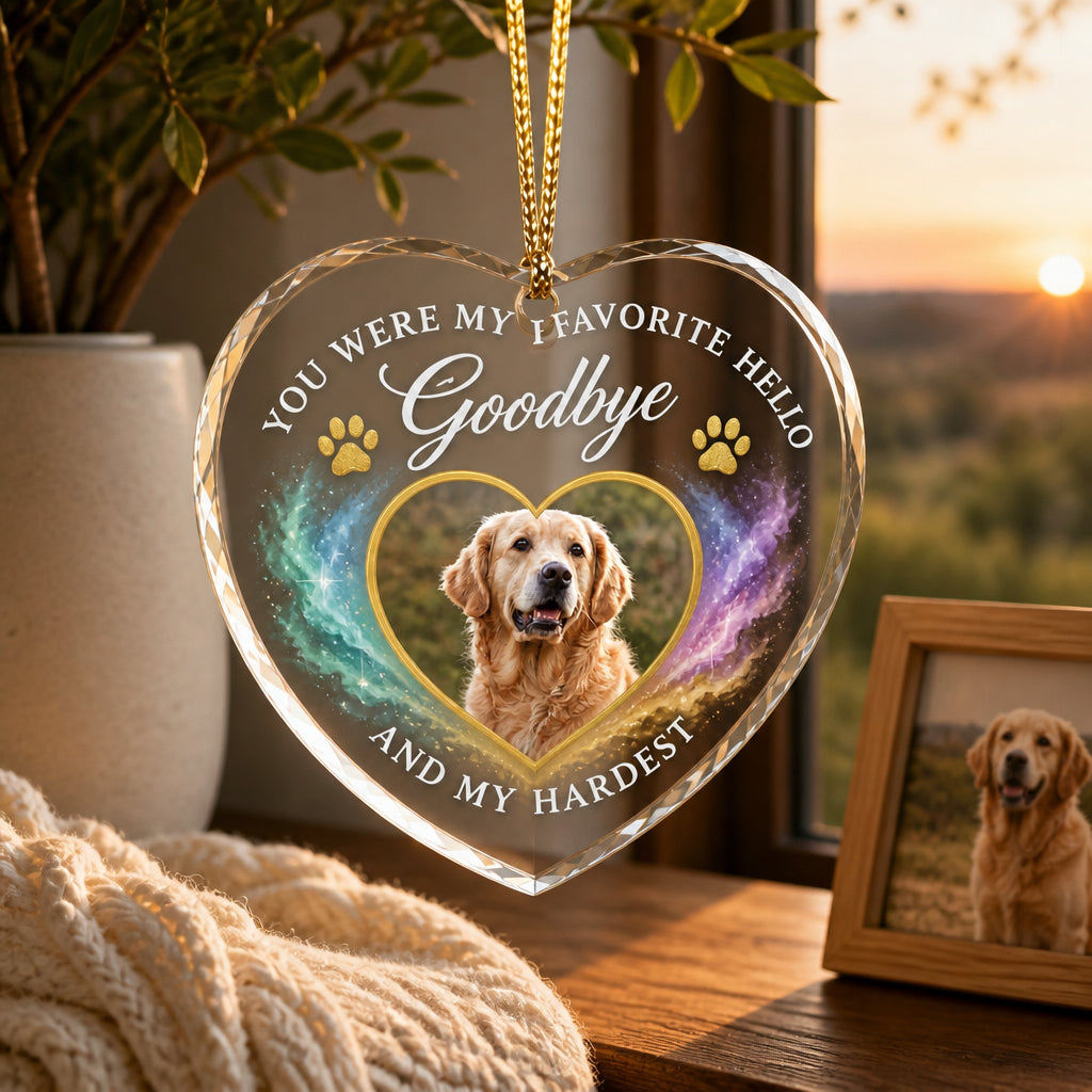 Pet Memorial Heart Photo Ornament – Favorite Hello Hardest Goodbye - Personalized Transparent Acrylic Ornament a2a52f48-00ad-4c4d-9970-7b4a6d11ebee.jpg