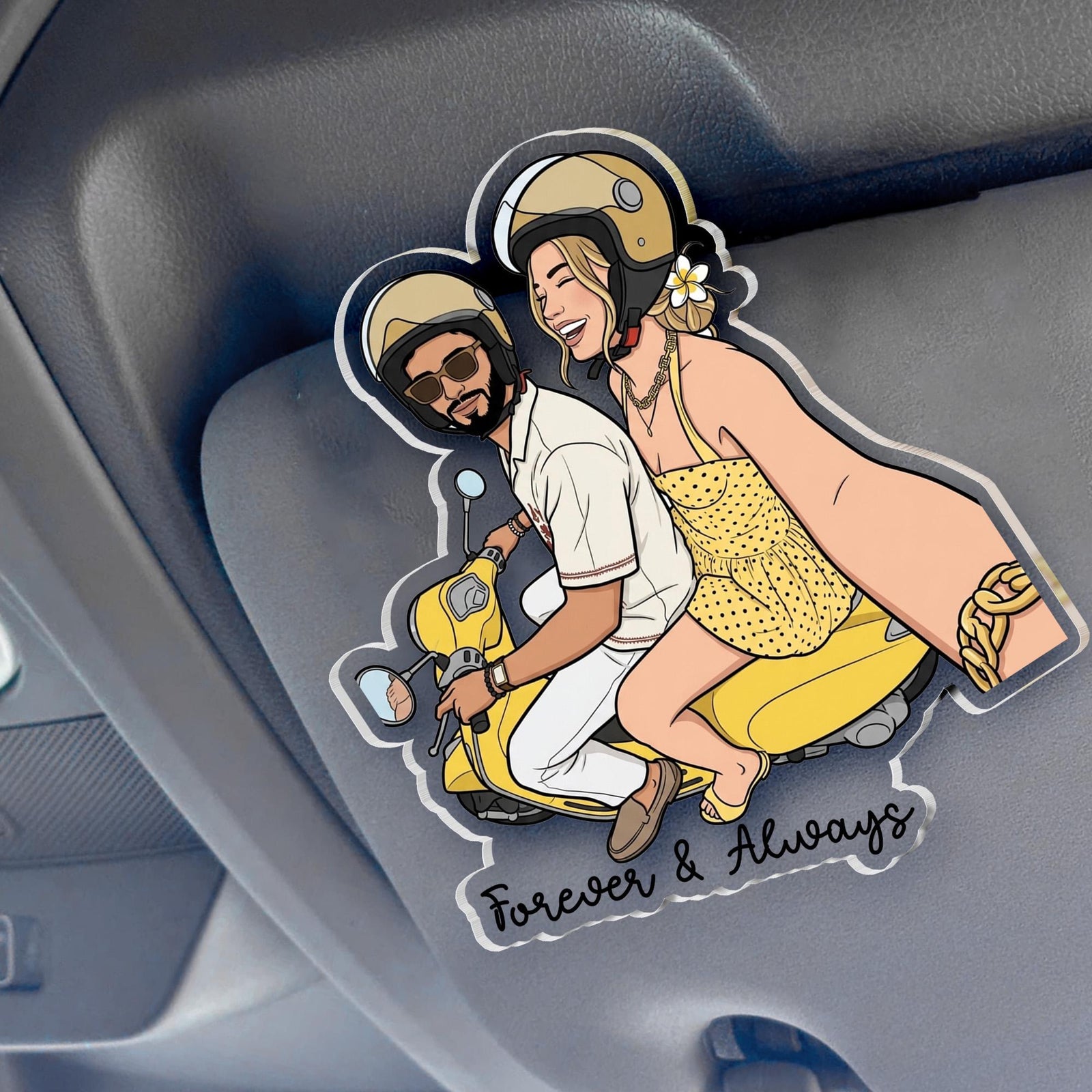 Personalized Portrait From Couples Photo Sun Visor Clip, Custom Photo Couples Car Visor Clip, Anniversary Gift For Him, Gift For Boyfriend a2ba5649-07a5-4d0a-98aa-a0d8dcfd6291-1.jpg