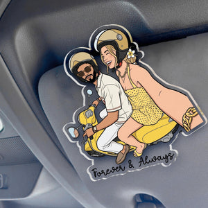 Personalized Portrait From Couples Photo Sun Visor Clip, Custom Photo Couples Car Visor Clip, Anniversary Gift For Him, Gift For Boyfriend a2ba5649-07a5-4d0a-98aa-a0d8dcfd6291-1.jpg