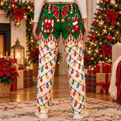 Funny Christmas Pajama Pants: Santa Suit Illusion Print, Holiday String Lights a2d462e5-86df-4d0a-8dd7-8a2472cb6e6b-4.jpg