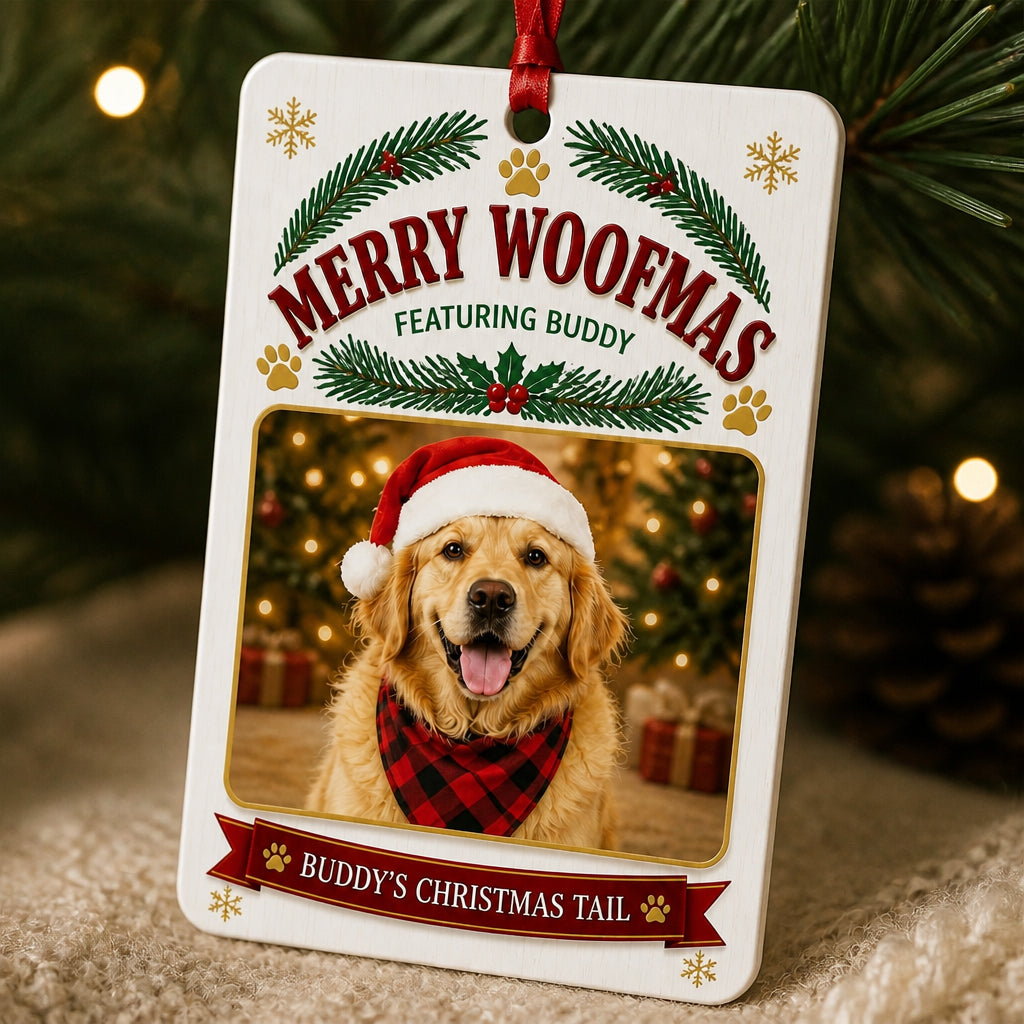 Merry Woofmas Photo Ornament (Name + Photo) - Personalized Ornament a2db6e7c-fa28-4cec-8b5e-9a06433154bd.jpg
